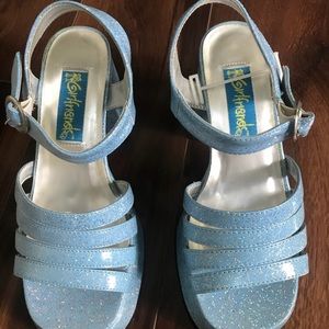 Blue Glitter Prom Platforms